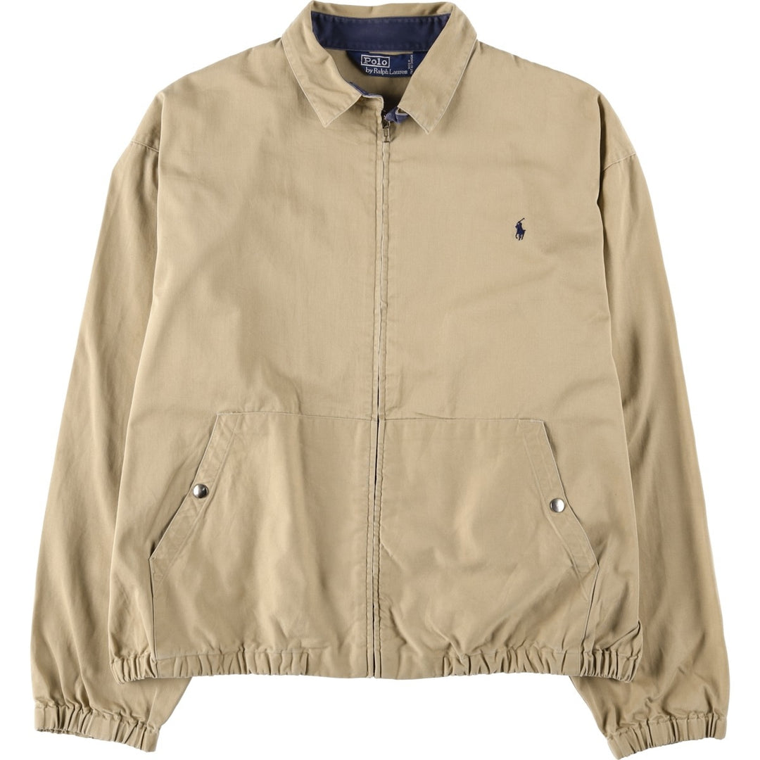Ralph Lauren POLO by Ralph Lauren Swing Top Sports Jacket Made in Canada Men's L size cotton Khaki type beige Vintage Second Hand