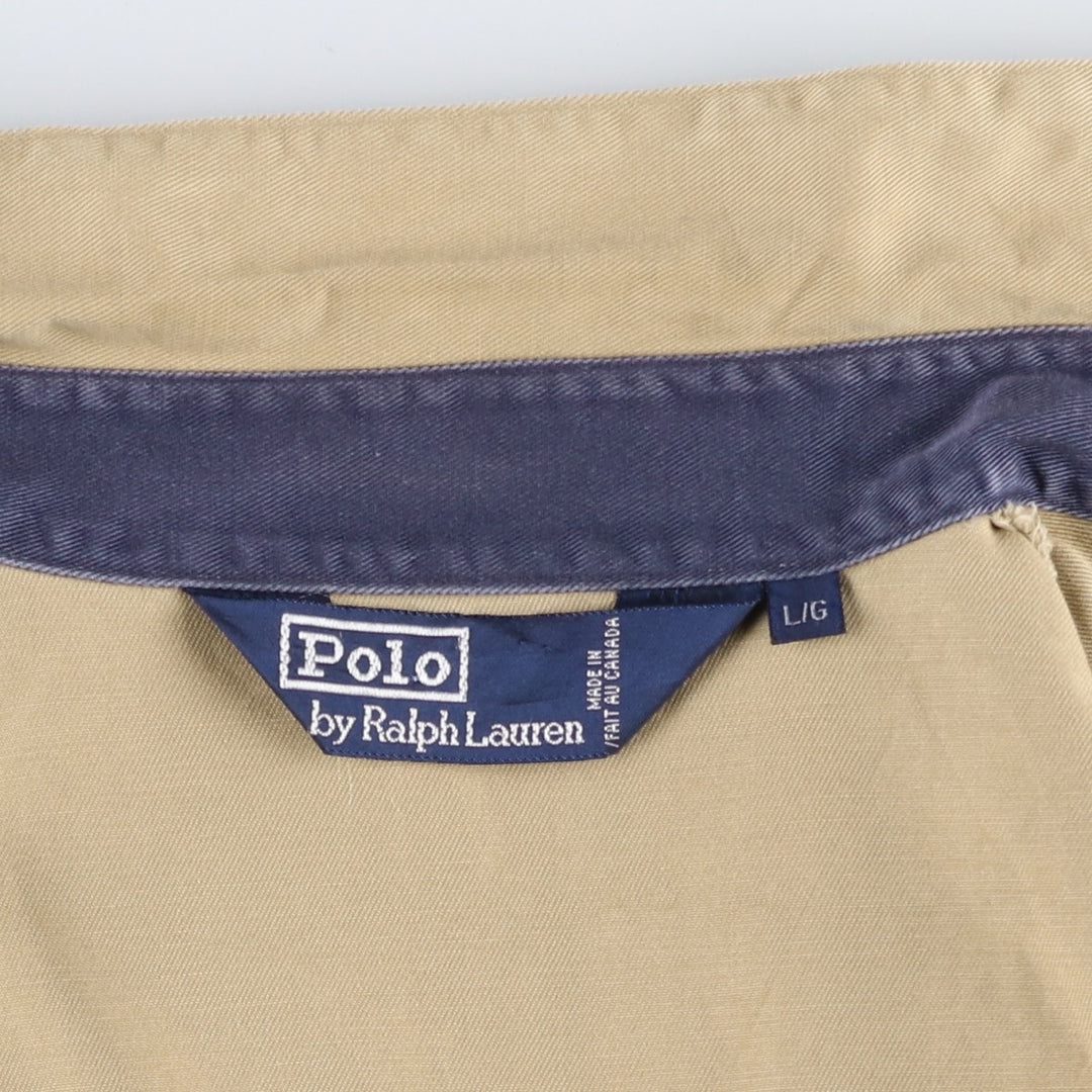 Ralph Lauren POLO by Ralph Lauren Swing Top Sports Jacket Made in Canada Men's L size cotton Khaki type beige Vintage Second Hand
