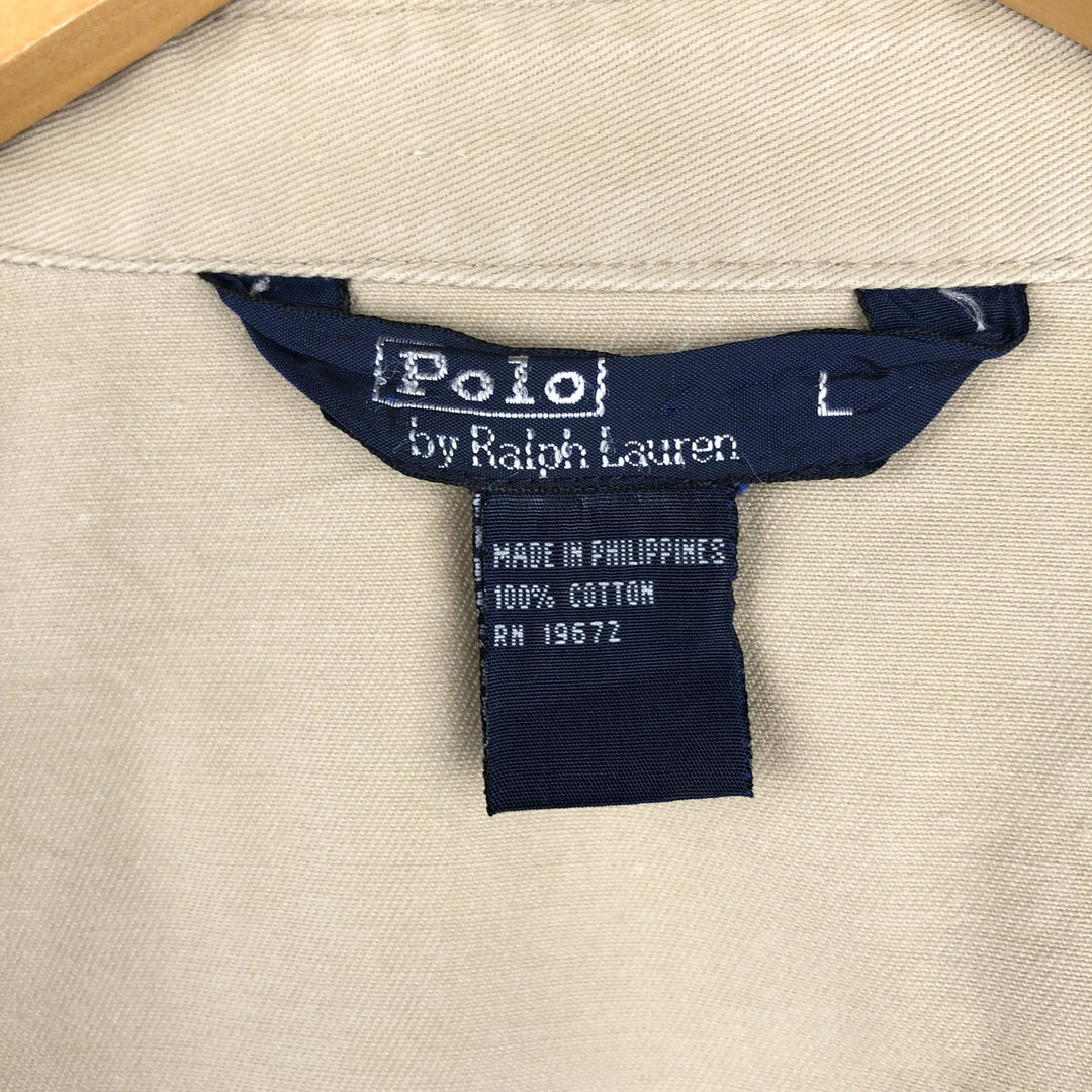Ralph Lauren POLO by Ralph Lauren Swing Top Sports Jacket Men's L size cotton Khaki type beige Vintage Second Hand
