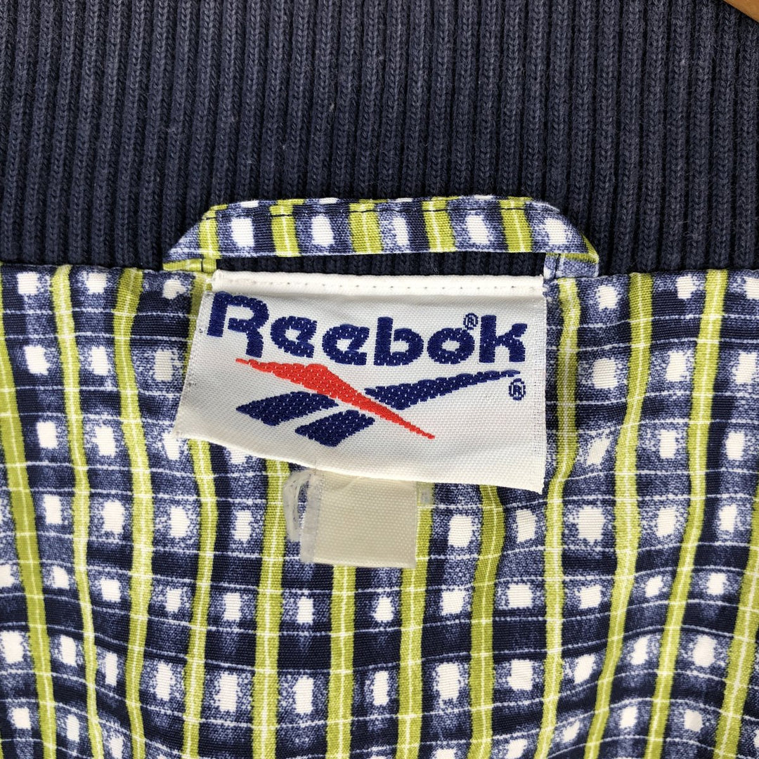 90'S Reebok all-over print windbreaker, men's size XL (approx.) polyester green type yellow green Vintage Second Hand