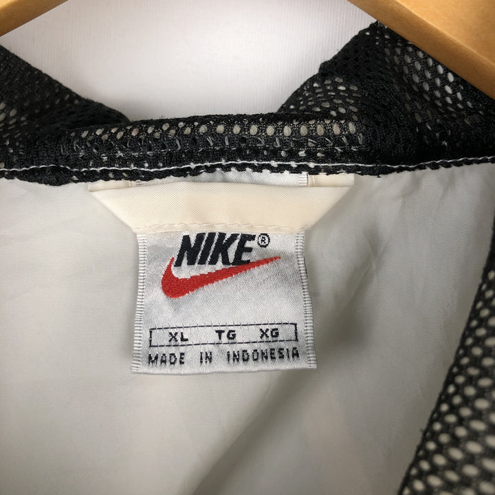 Nike Half-Zip Nylon Hoodie, Men's Size XL (approx.) Nylon white type Vintage Second Hand