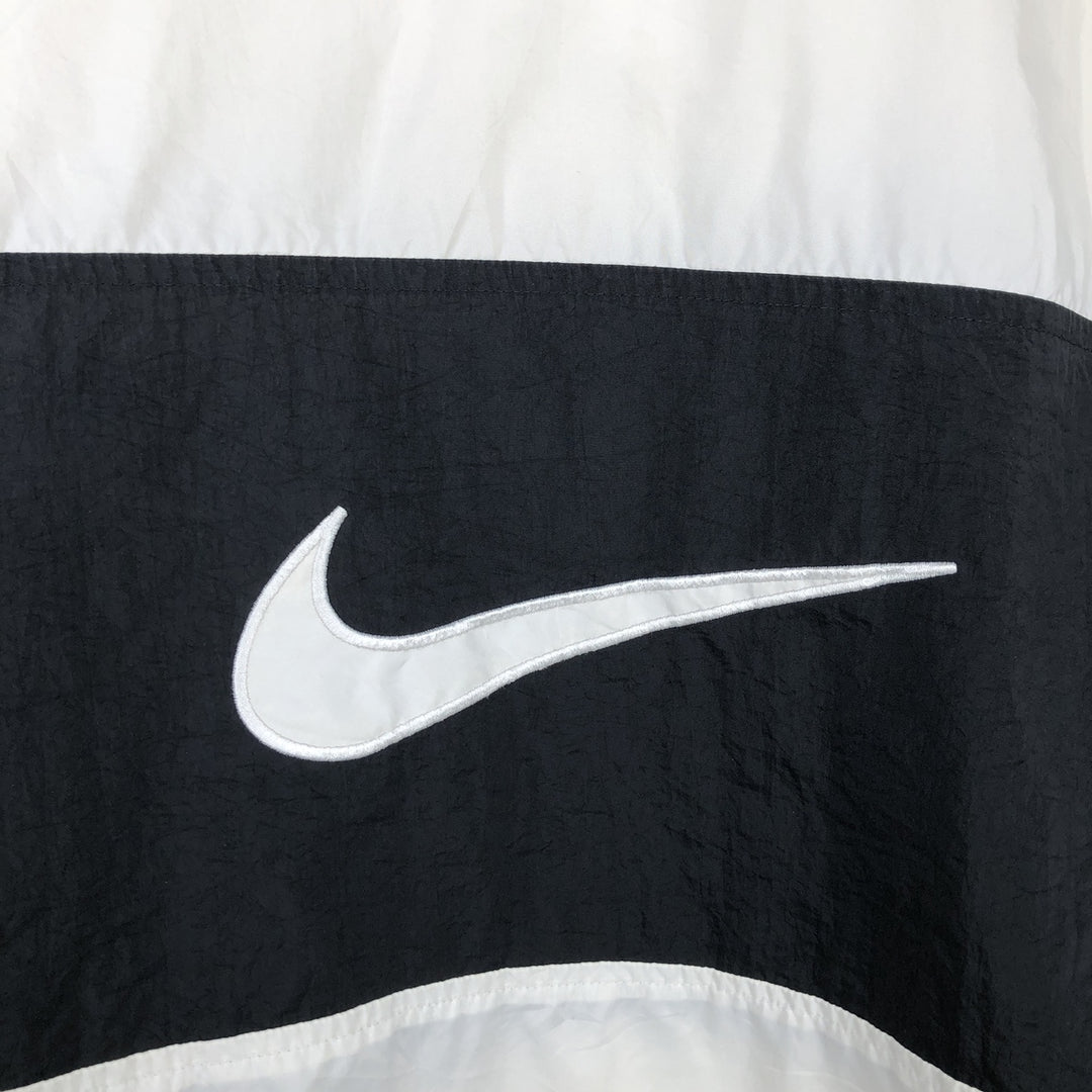 Nike Half-Zip Nylon Hoodie, Men's Size XL (approx.) Nylon white type Vintage Second Hand