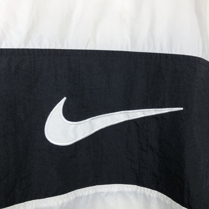 Nike Half-Zip Nylon Hoodie, Men's Size XL (approx.) Nylon white type Vintage Second Hand