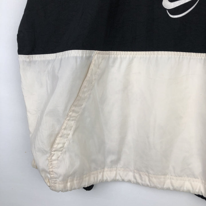 Nike Half-Zip Nylon Hoodie, Men's Size XL (approx.) Nylon white type Vintage Second Hand