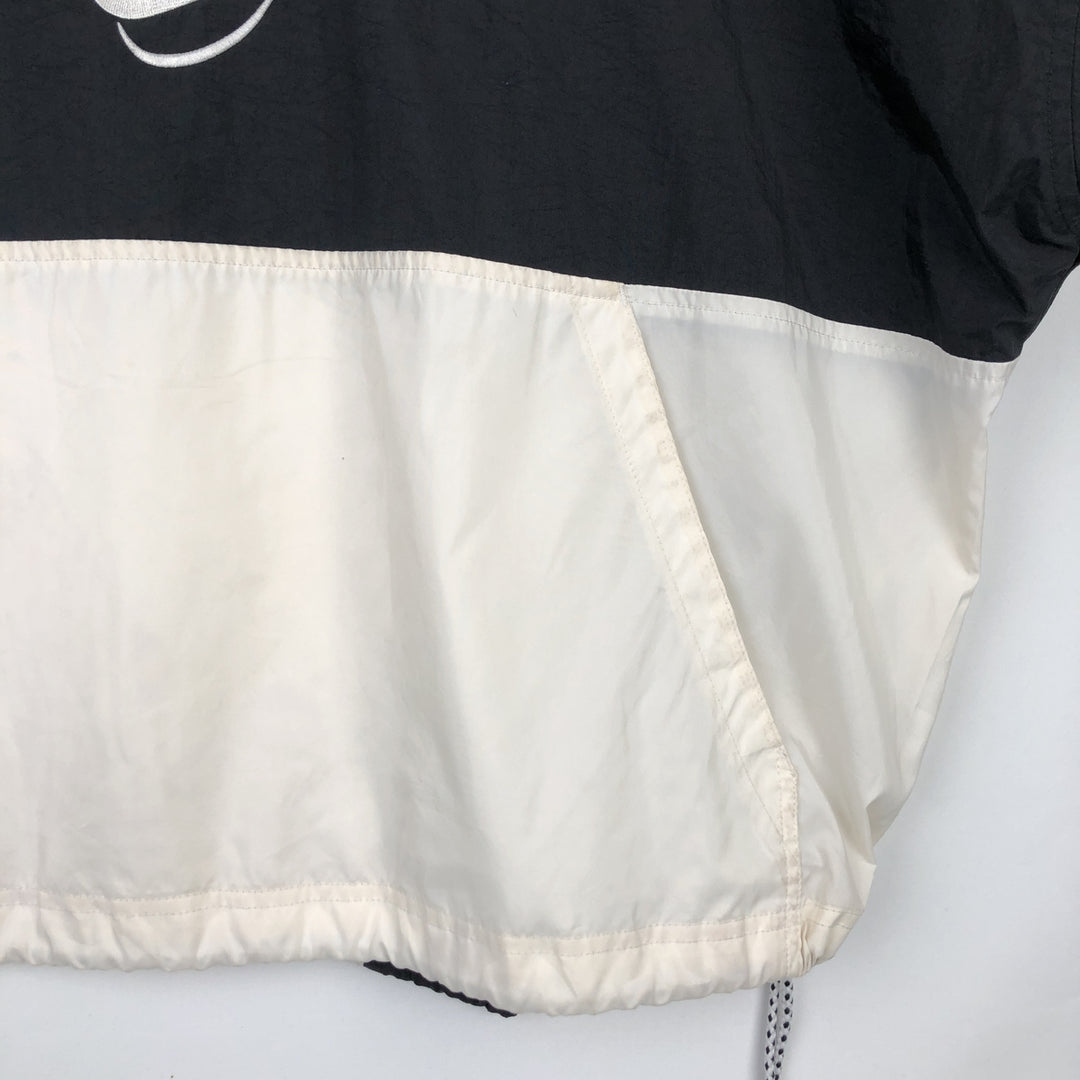 Nike Half-Zip Nylon Hoodie, Men's Size XL (approx.) Nylon white type Vintage Second Hand