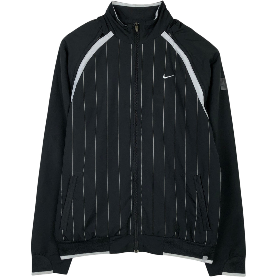 Nike Stripe Pattern Windbreaker, Men's Size M (approx.) polyester black type Vintage Second Hand