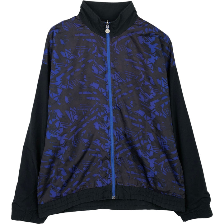 90'S Adidas all-over print reversible nylon jacket, men's size M (approx.) Nylon blue type Vintage Second Hand