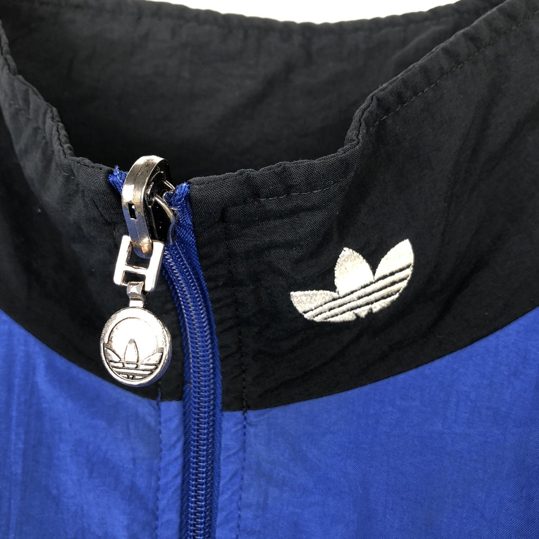 90'S Adidas all-over print reversible nylon jacket, men's size M (approx.) Nylon blue type Vintage Second Hand