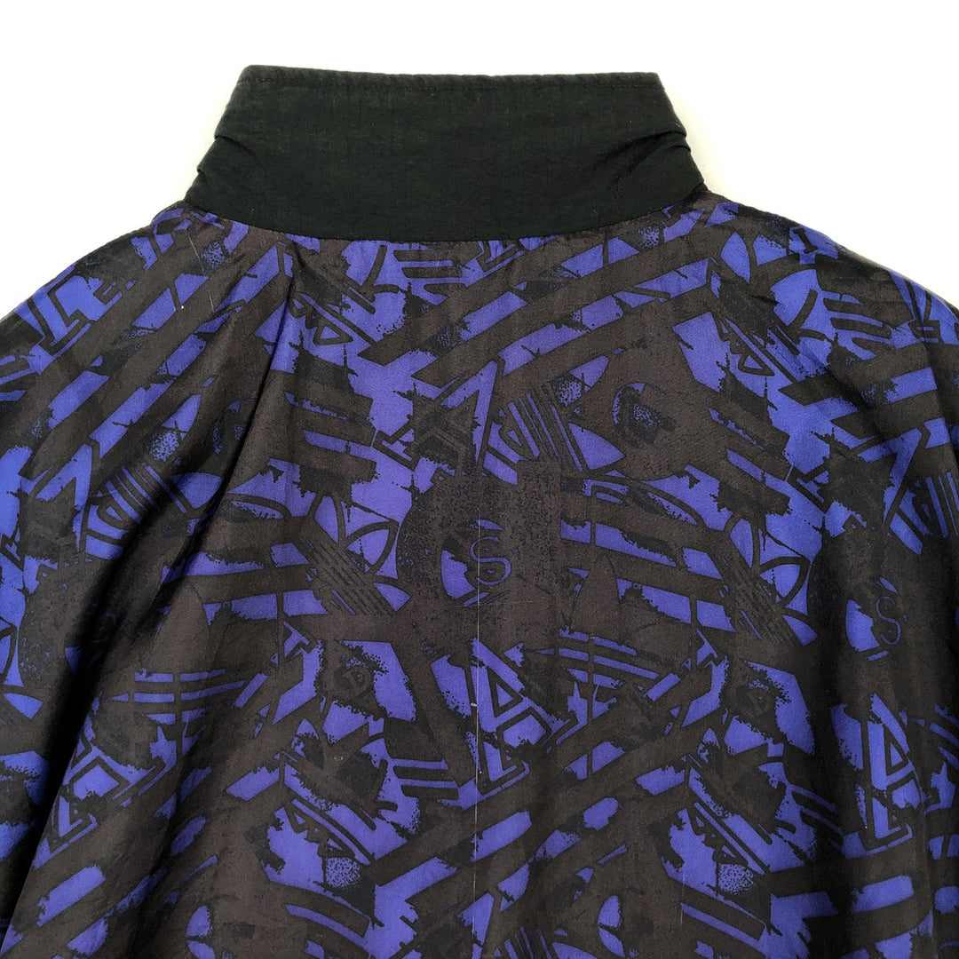 90'S Adidas all-over print reversible nylon jacket, men's size M (approx.) Nylon blue type Vintage Second Hand