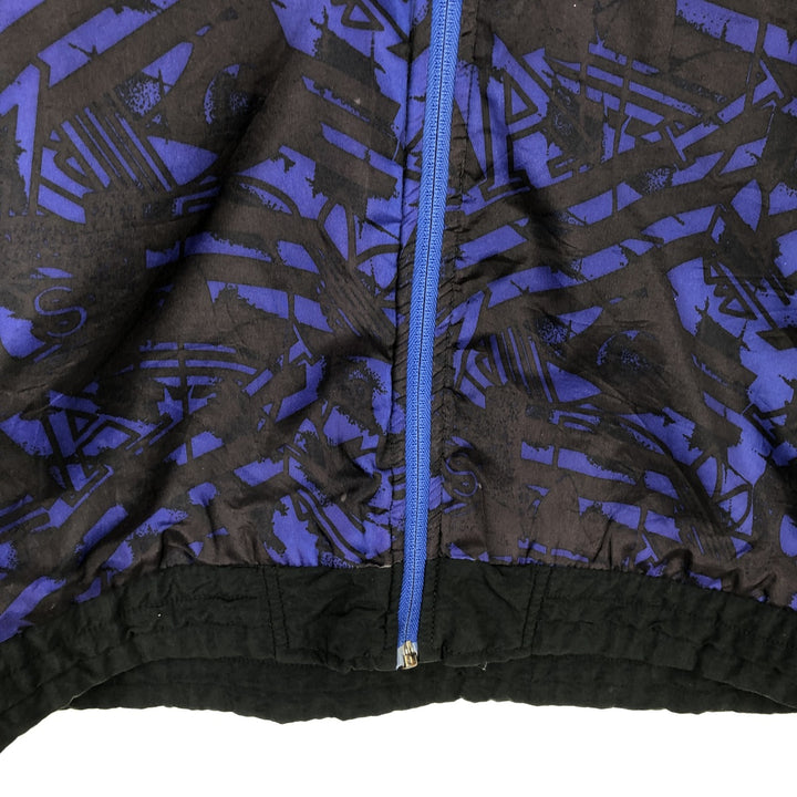 90'S Adidas all-over print reversible nylon jacket, men's size M (approx.) Nylon blue type Vintage Second Hand