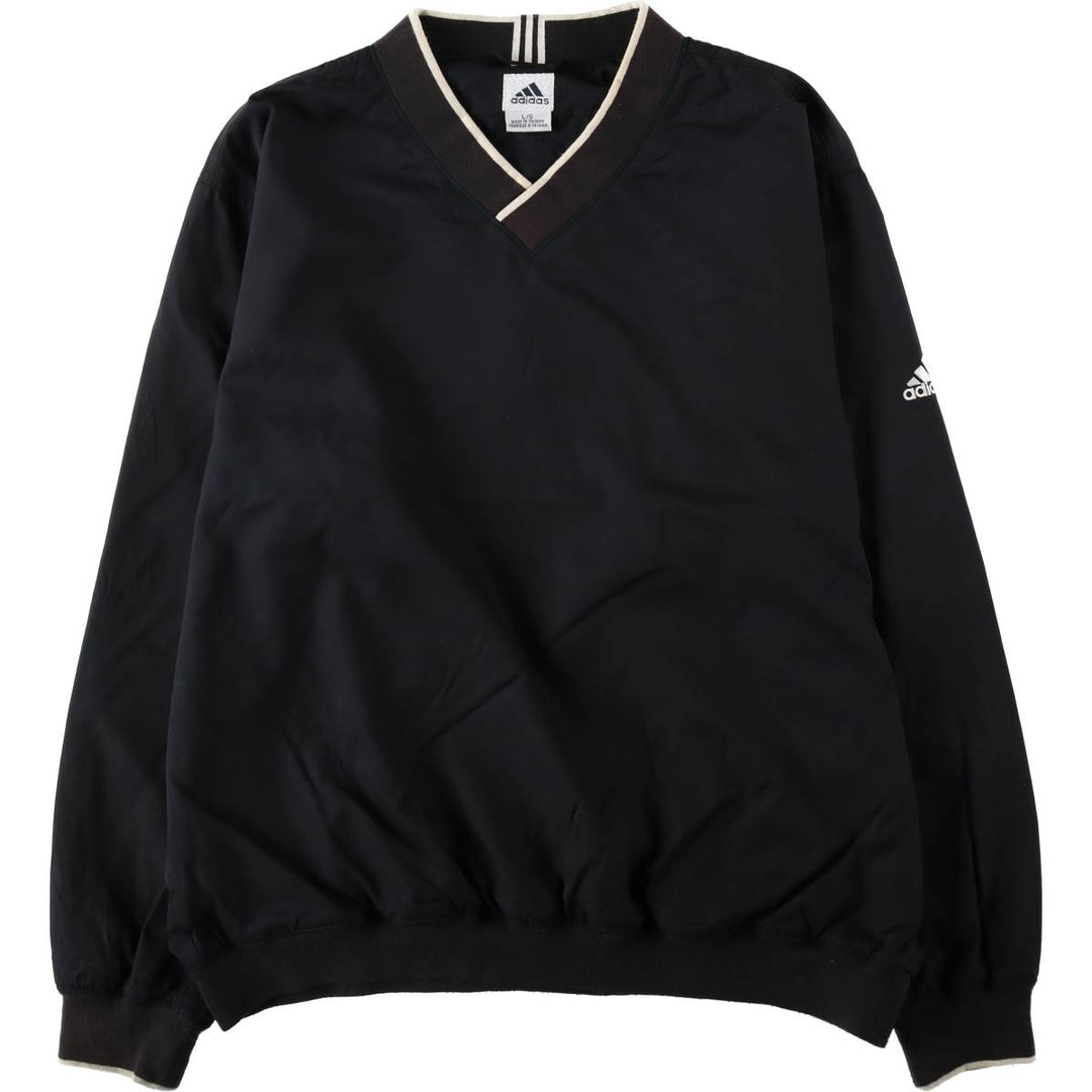 2000'S adidas V-neck warm-up pullover, men's size L polyester black type Vintage Second Hand