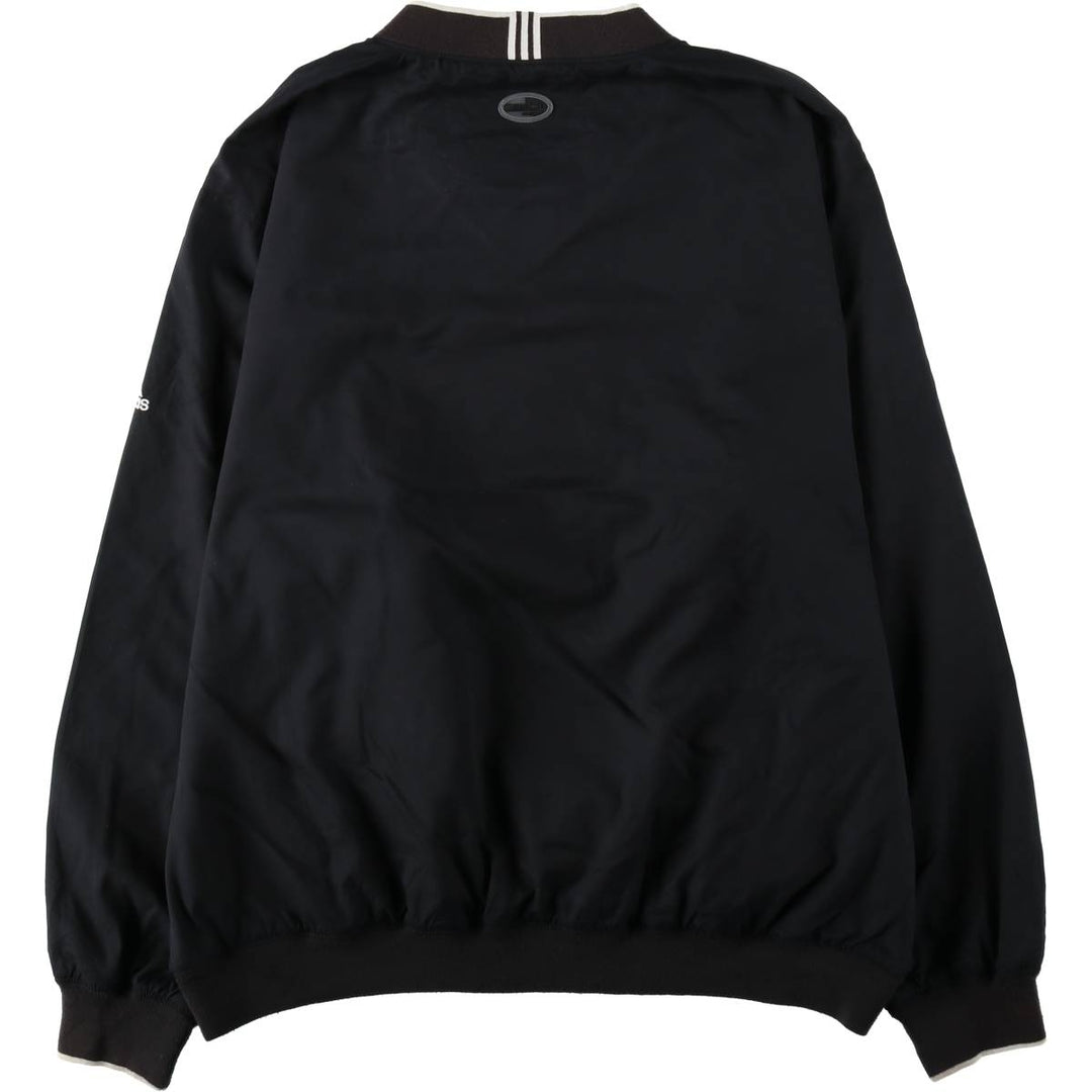 2000'S adidas V-neck warm-up pullover, men's size L polyester black type Vintage Second Hand