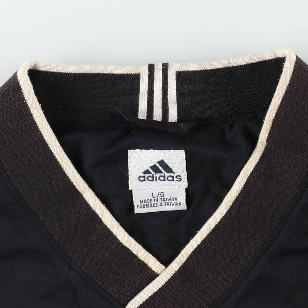 2000'S adidas V-neck warm-up pullover, men's size L polyester black type Vintage Second Hand