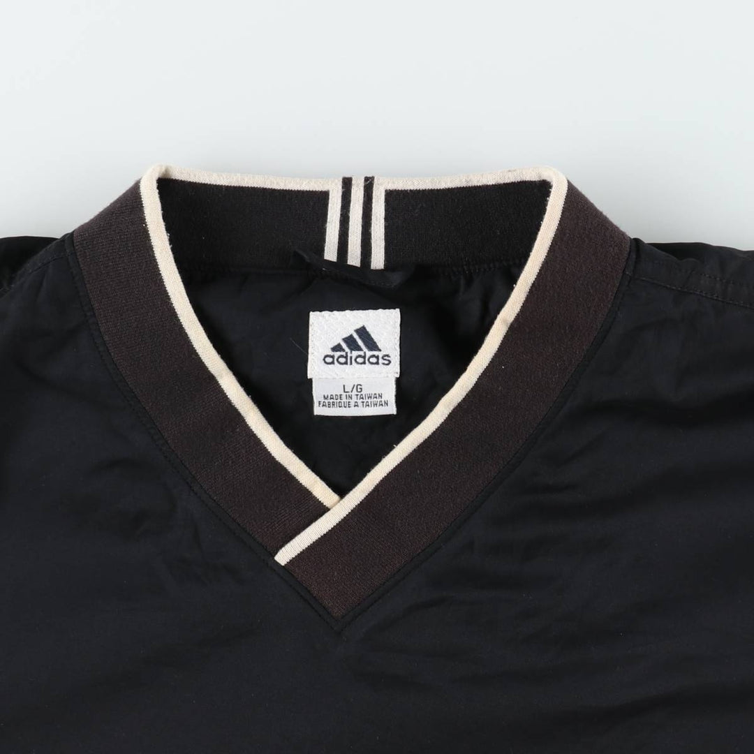 2000'S adidas V-neck warm-up pullover, men's size L polyester black type Vintage Second Hand