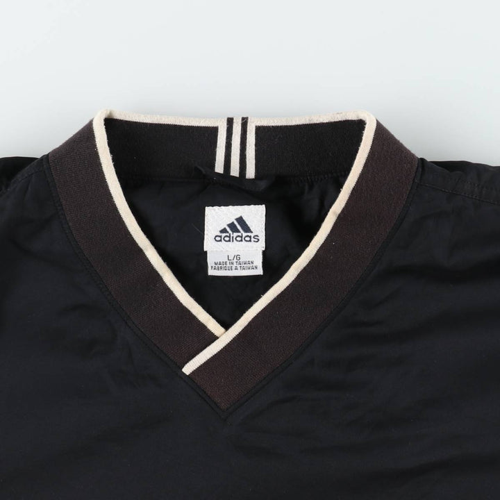 2000'S adidas V-neck warm-up pullover, men's size L polyester black type Vintage Second Hand