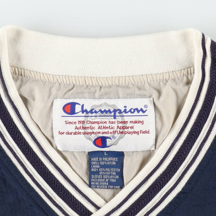 Champion V-neck nylon pullover, men's size L (approx.) Nylon navy blue type Vintage Second Hand