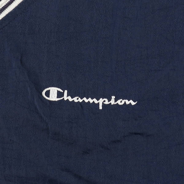 Champion V-neck nylon pullover, men's size L (approx.) Nylon navy blue type Vintage Second Hand
