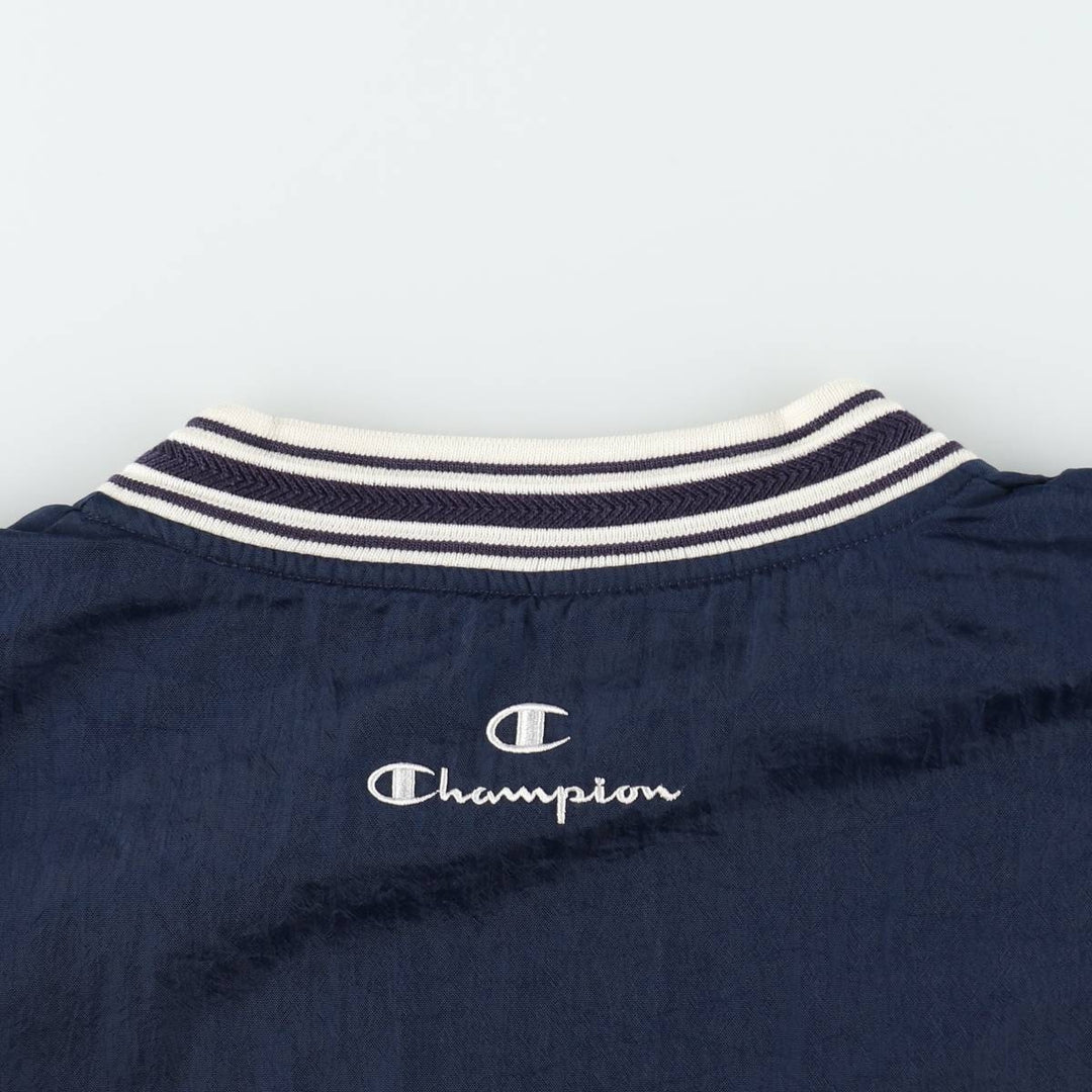 Champion V-neck nylon pullover, men's size L (approx.) Nylon navy blue type Vintage Second Hand