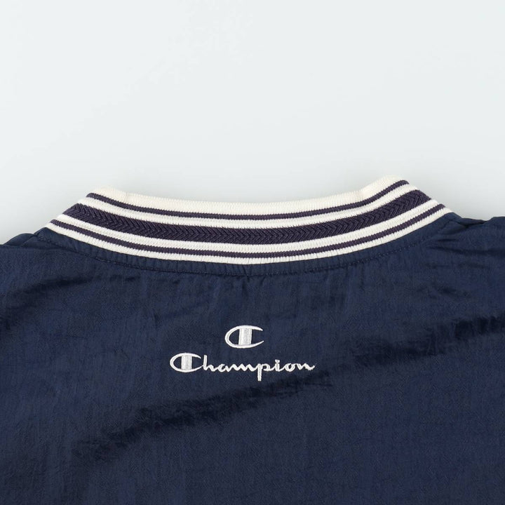 Champion V-neck nylon pullover, men's size L (approx.) Nylon navy blue type Vintage Second Hand