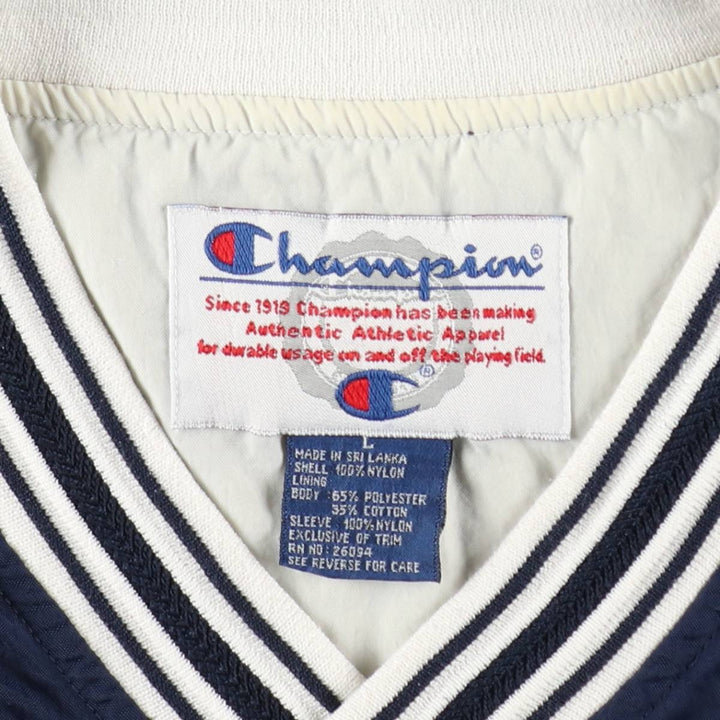 Champion V-neck nylon pullover, men's size L (approx.) Nylon navy blue type Vintage Second Hand