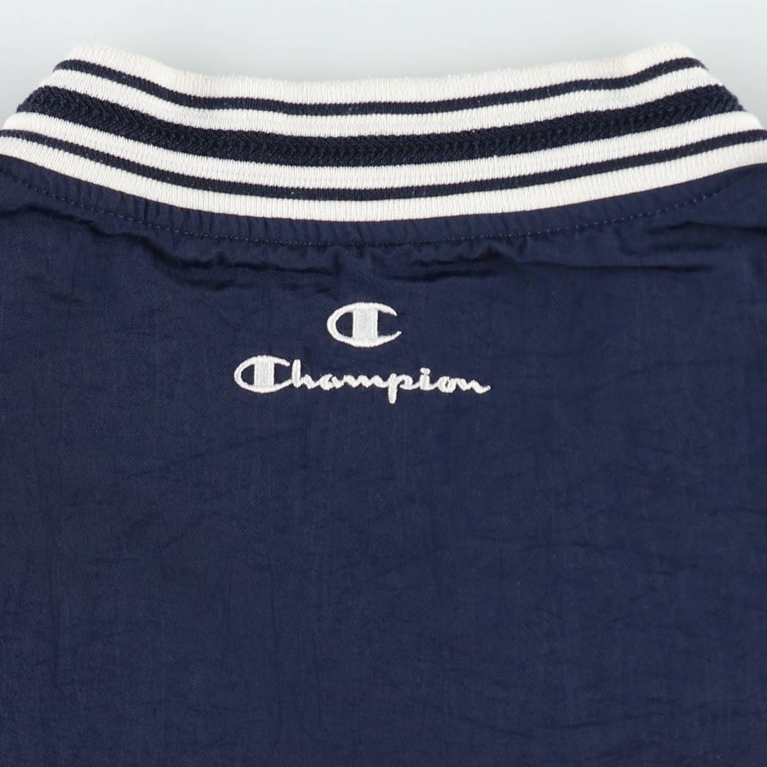 Champion V-neck nylon pullover, men's size L (approx.) Nylon navy blue type Vintage Second Hand