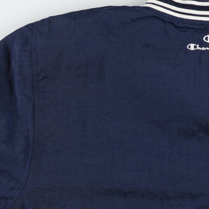 Champion V-neck nylon pullover, men's size L (approx.) Nylon navy blue type Vintage Second Hand