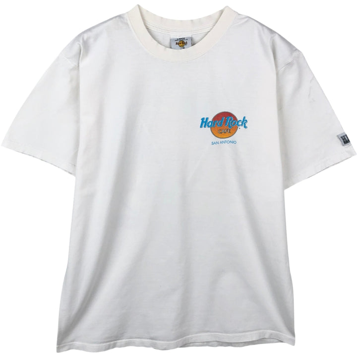 HARD ROCK CAFE Hard Rock Cafe Advertising T-shirt Made in USA Men's L size cotton white type Vintage Second Hand
