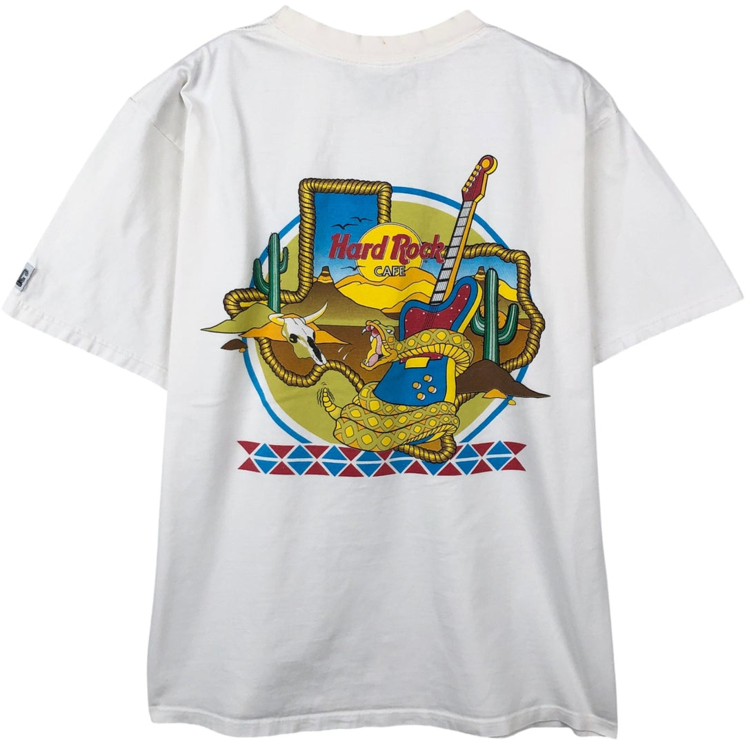 HARD ROCK CAFE Hard Rock Cafe Advertising T-shirt Made in USA Men's L size cotton white type Vintage Second Hand