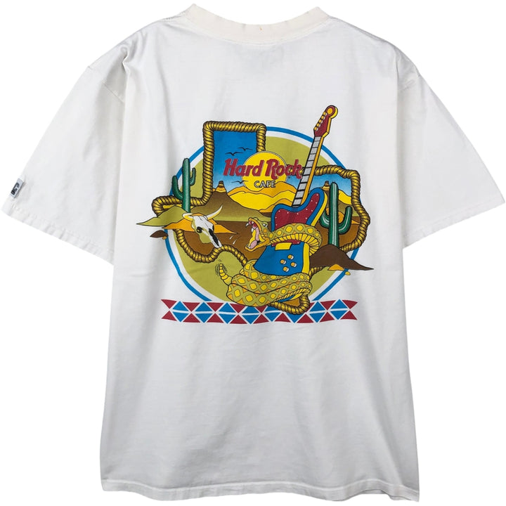 HARD ROCK CAFE Hard Rock Cafe Advertising T-shirt Made in USA Men's L size cotton white type Vintage Second Hand