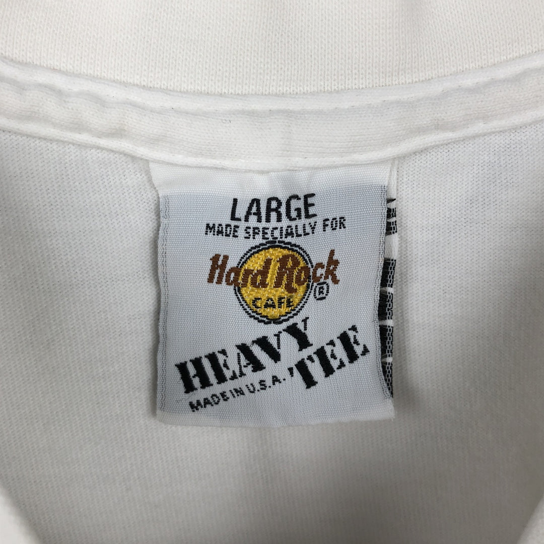 HARD ROCK CAFE Hard Rock Cafe Advertising T-shirt Made in USA Men's L size cotton white type Vintage Second Hand
