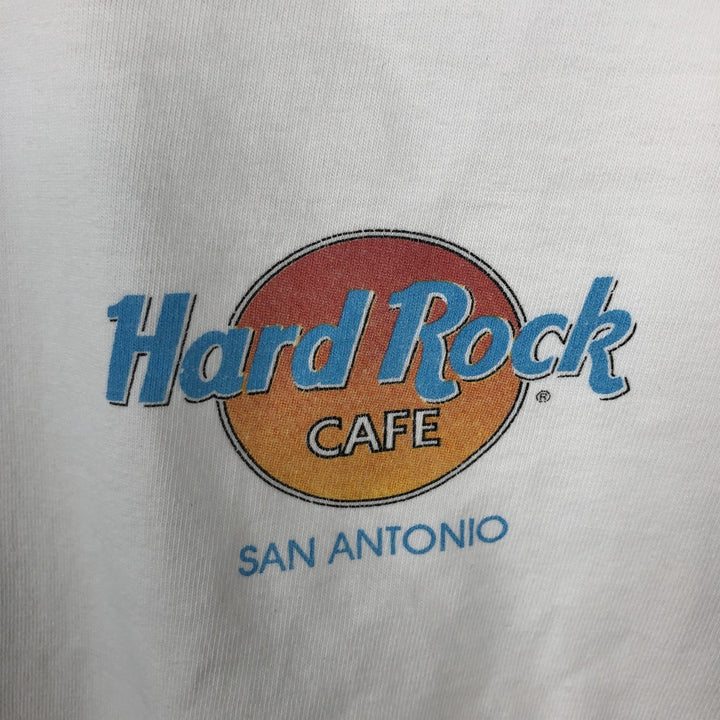 HARD ROCK CAFE Hard Rock Cafe Advertising T-shirt Made in USA Men's L size cotton white type Vintage Second Hand