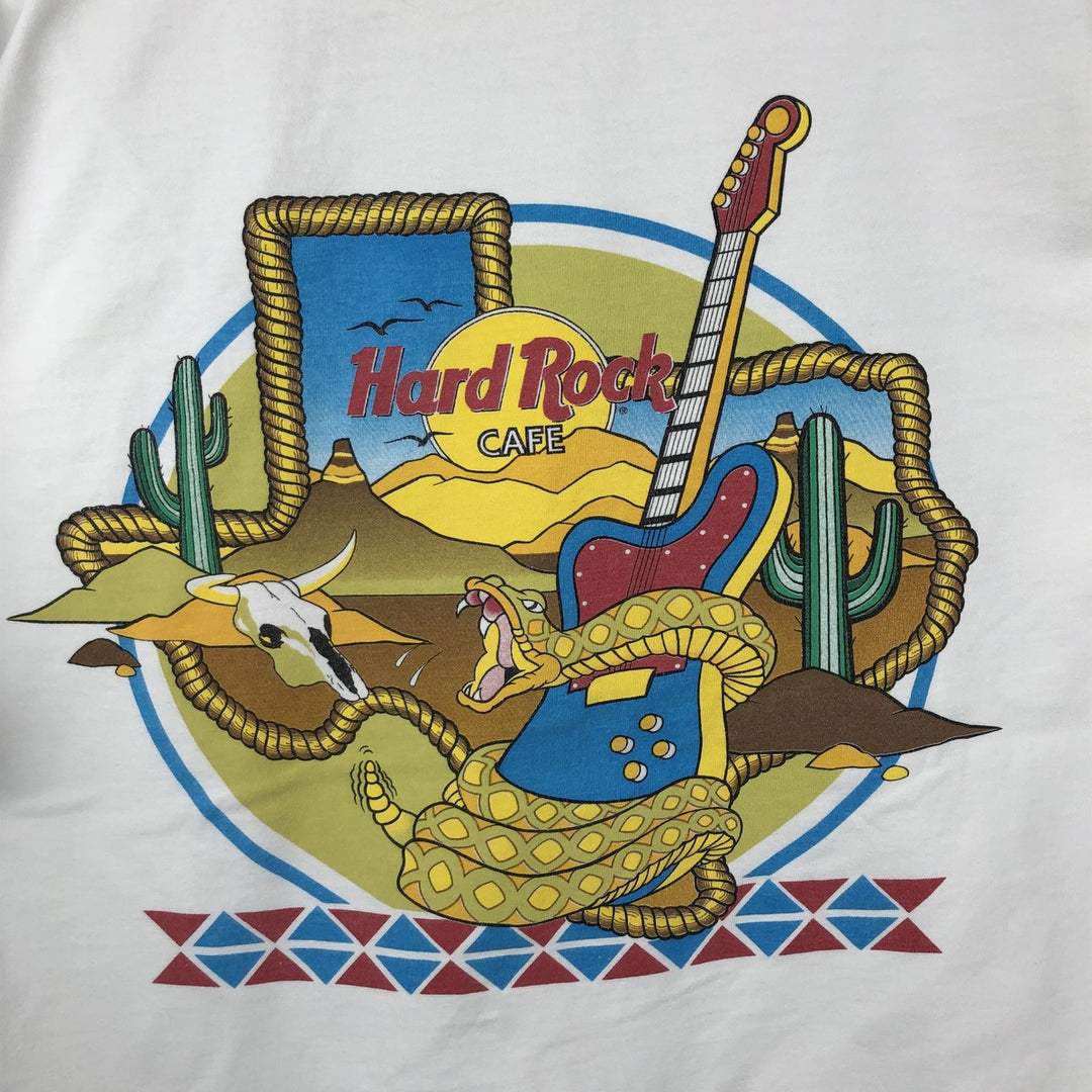 HARD ROCK CAFE Hard Rock Cafe Advertising T-shirt Made in USA Men's L size cotton white type Vintage Second Hand