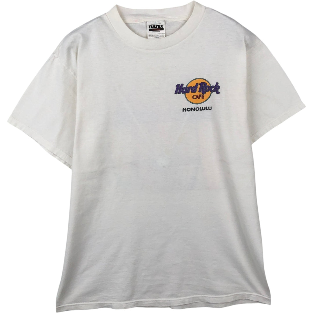 ~2000'S TULTEX HARD ROCK CAFE advertising T-shirt, men's size L (approx.) cotton white type Vintage Second Hand