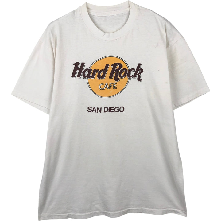 HARD ROCK CAFE advertising T-shirt, men's size L (approx.), vintage. unclear white type Vintage Second Hand