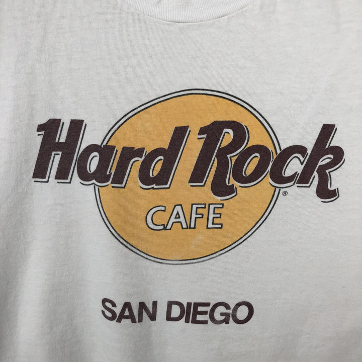 HARD ROCK CAFE advertising T-shirt, men's size L (approx.), vintage. unclear white type Vintage Second Hand