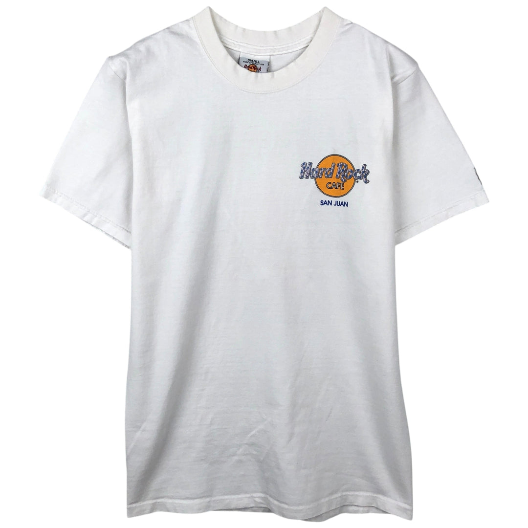 HARD ROCK CAFE advertising T-shirt, made in the USA, men's size S (equivalent). cotton white type Vintage Second Hand