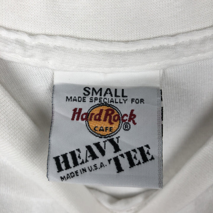 HARD ROCK CAFE advertising T-shirt, made in the USA, men's size S (equivalent). cotton white type Vintage Second Hand