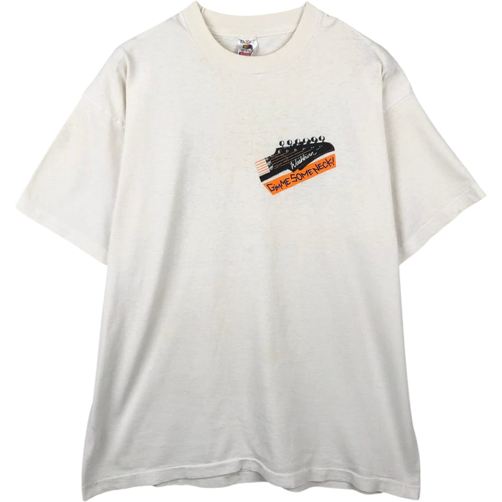 90'S Fruit of the Loom Washburn Advertising T-Shirt, Made in USA, Men's XL equivalent, Vintage cotton white type Vintage Second Hand