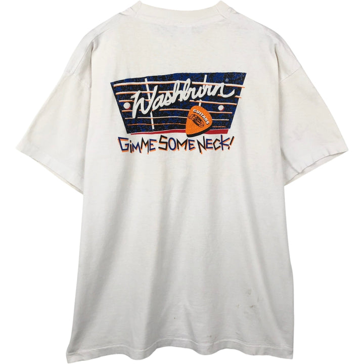 90'S Fruit of the Loom Washburn Advertising T-Shirt, Made in USA, Men's XL equivalent, Vintage cotton white type Vintage Second Hand