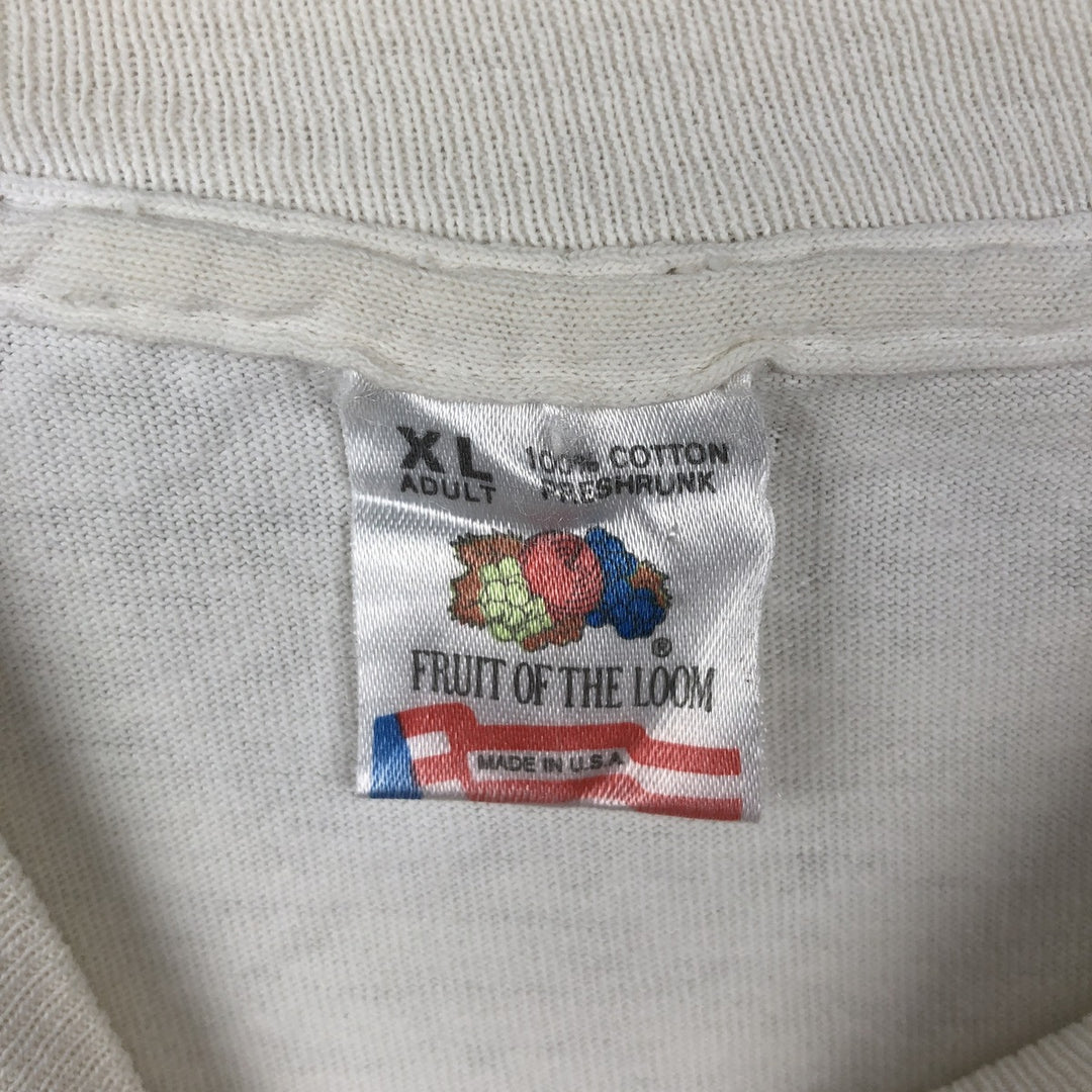90'S Fruit of the Loom Washburn Advertising T-Shirt, Made in USA, Men's XL equivalent, Vintage cotton white type Vintage Second Hand
