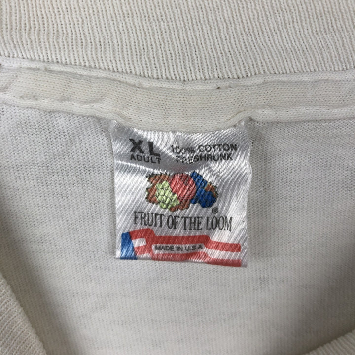 90'S Fruit of the Loom Washburn Advertising T-Shirt, Made in USA, Men's XL equivalent, Vintage cotton white type Vintage Second Hand