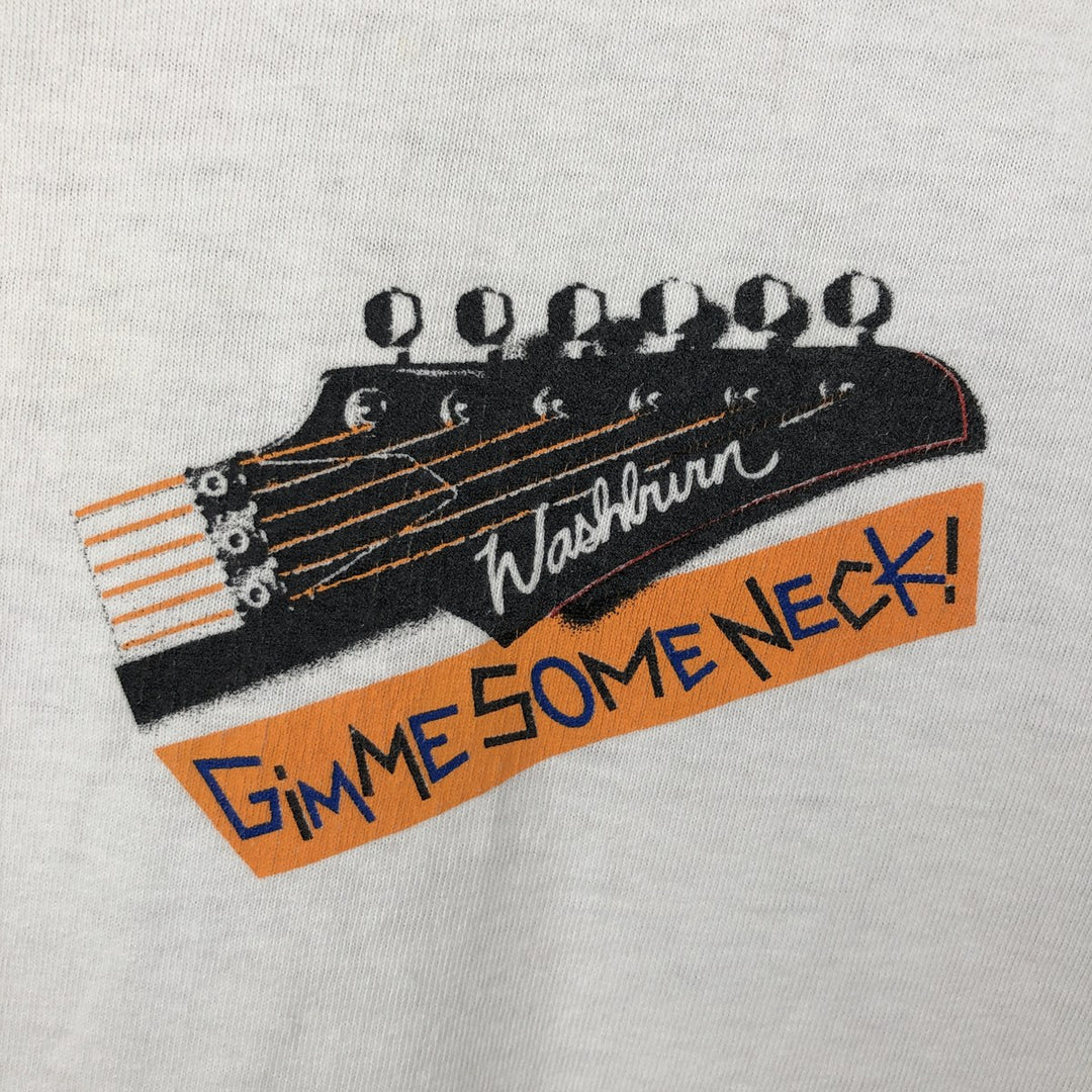 90'S Fruit of the Loom Washburn Advertising T-Shirt, Made in USA, Men's XL equivalent, Vintage cotton white type Vintage Second Hand
