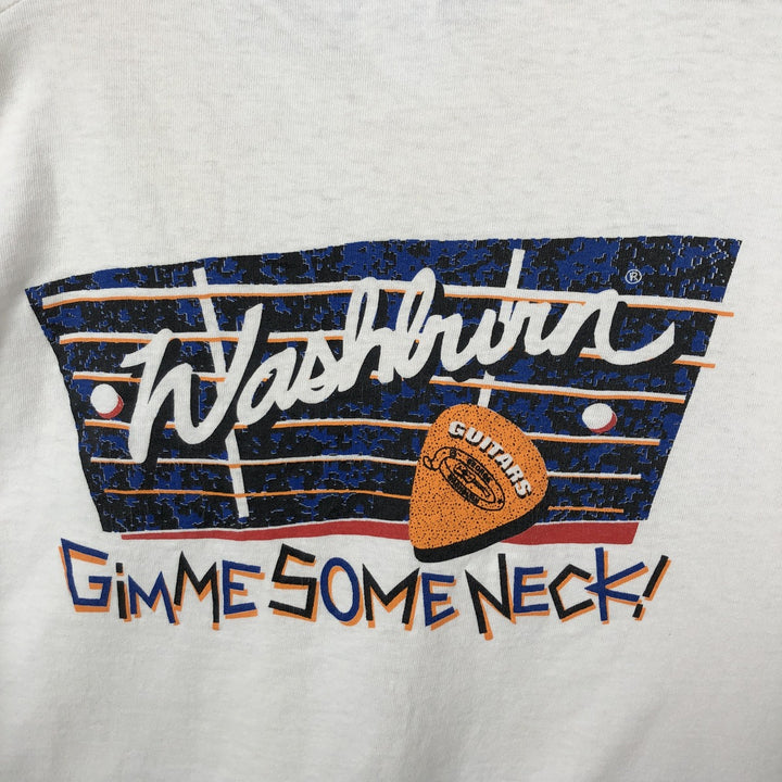 90'S Fruit of the Loom Washburn Advertising T-Shirt, Made in USA, Men's XL equivalent, Vintage cotton white type Vintage Second Hand