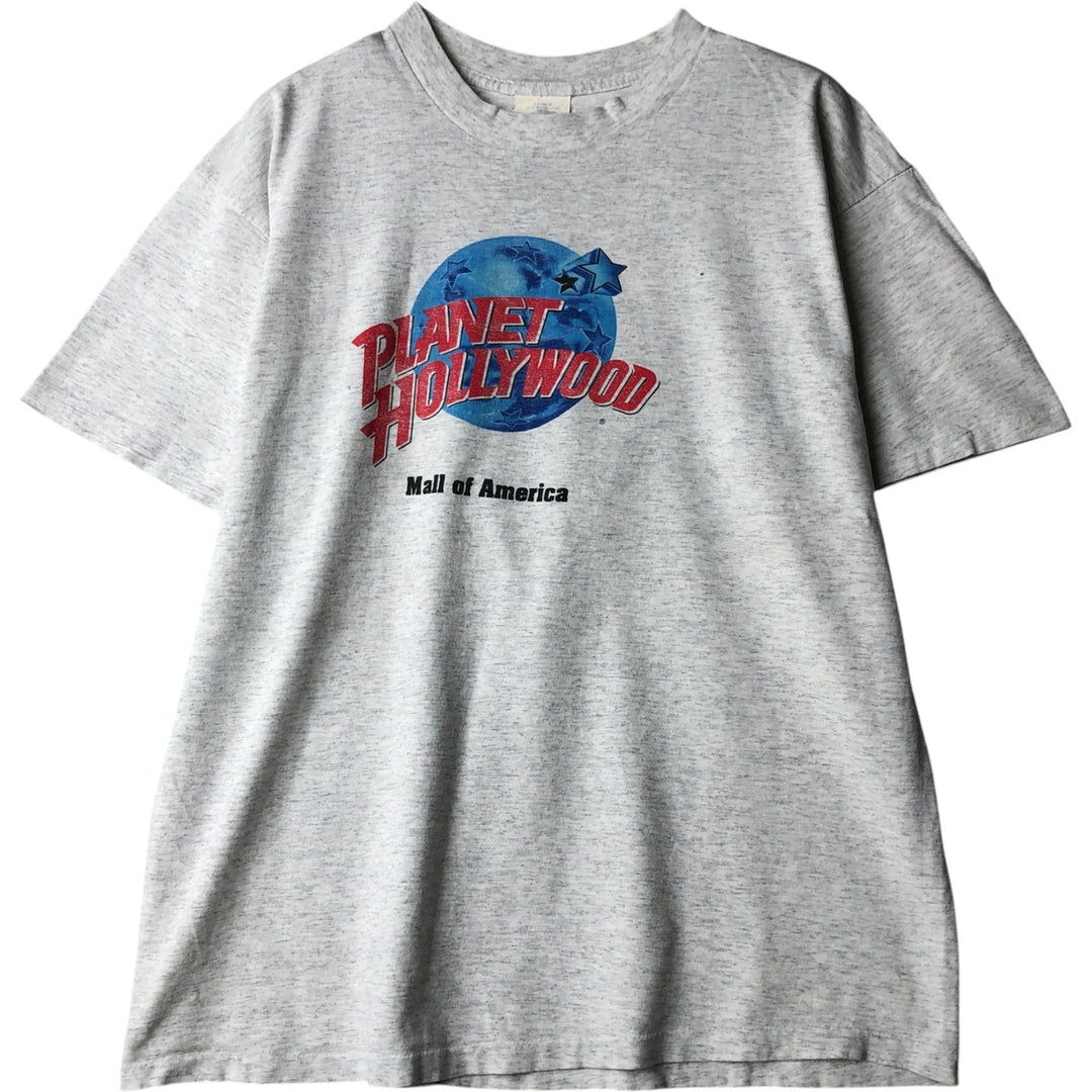 90'S PLANET HOLLYWOOD Advertising T-shirt Made in USA Men's XL Vintage cotton white type Vintage Second Hand