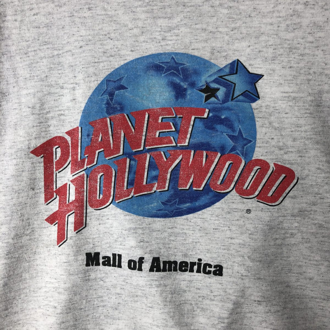 90'S PLANET HOLLYWOOD Advertising T-shirt Made in USA Men's XL Vintage cotton white type Vintage Second Hand