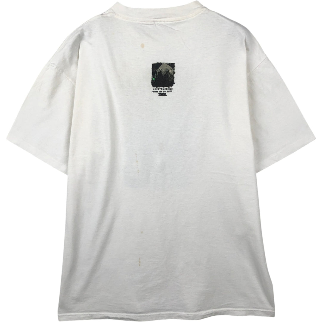 ZEBCO Advertising T-Shirt, Men's Size L (Equivalent), Vintage unclear white type Vintage Second Hand