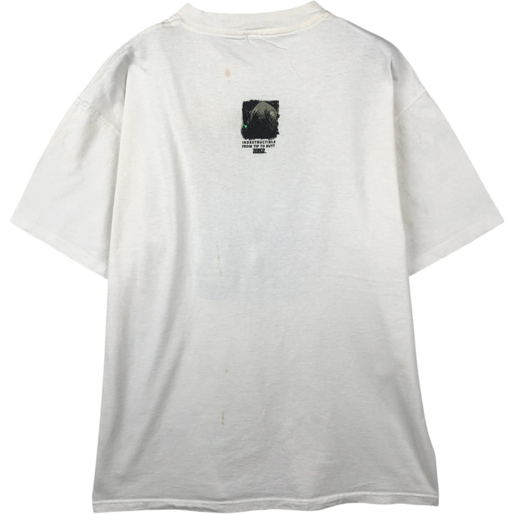 ZEBCO Advertising T-Shirt, Men's Size L (Equivalent), Vintage unclear white type Vintage Second Hand