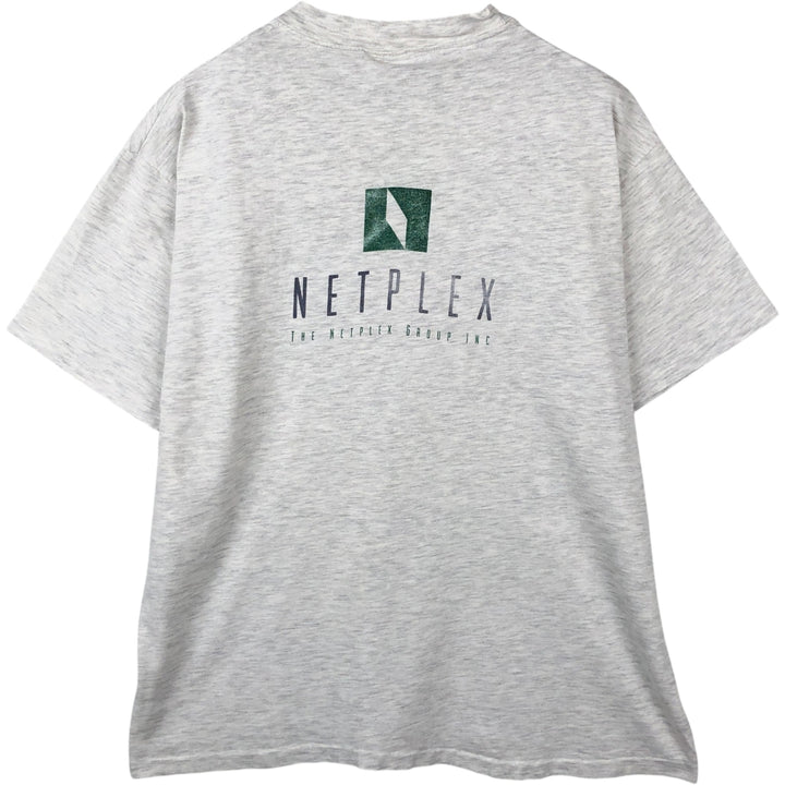 90'S Hanes NETPLEX Advertising T-Shirt, Made in USA, Men's XL equivalent, Vintage cotton gray type Vintage Second Hand