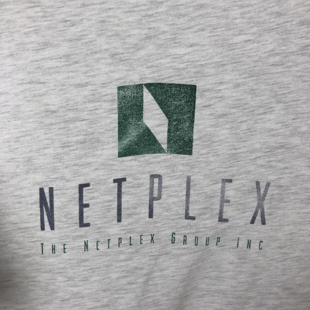 90'S Hanes NETPLEX Advertising T-Shirt, Made in USA, Men's XL equivalent, Vintage cotton gray type Vintage Second Hand