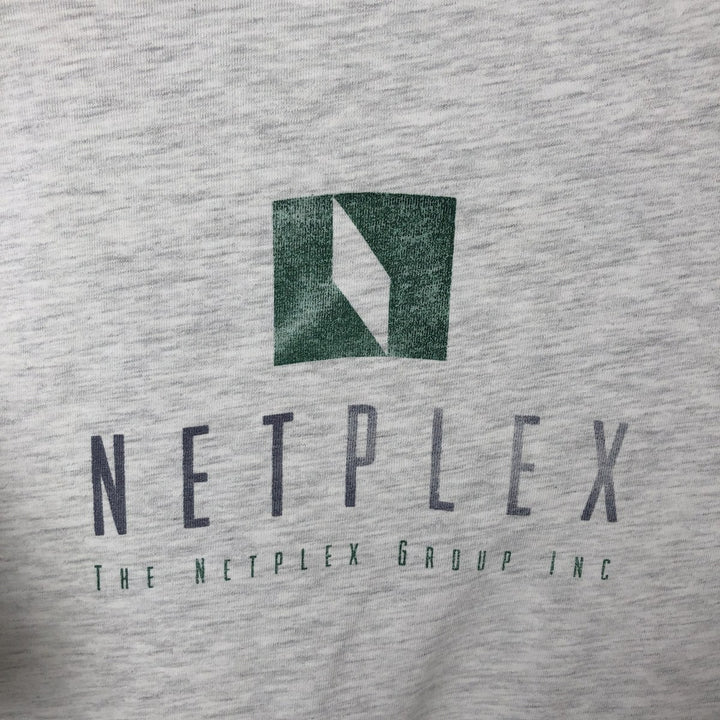 90'S Hanes NETPLEX Advertising T-Shirt, Made in USA, Men's XL equivalent, Vintage cotton gray type Vintage Second Hand